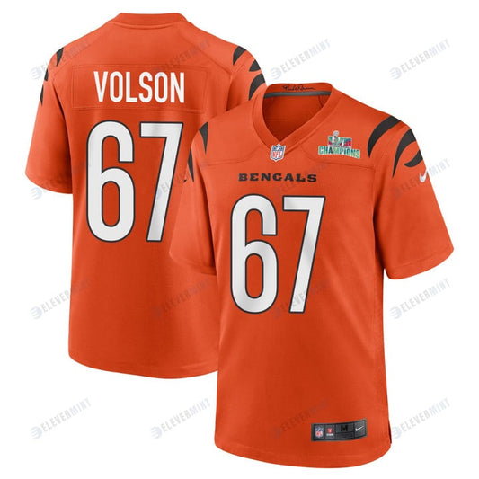 Cordell Volson 67 Cincinnati Bengals Super Bowl LVII Champions Men Alternate Game Jersey - Orange