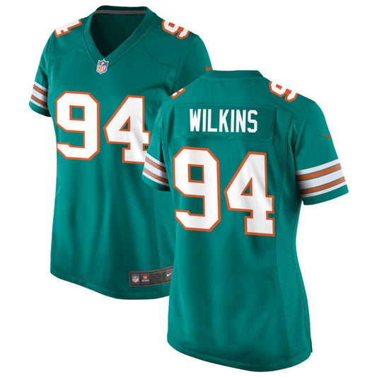 Christian Wilkins Miami Dolphins Nike Women's Alternate Game Jersey - Aqua