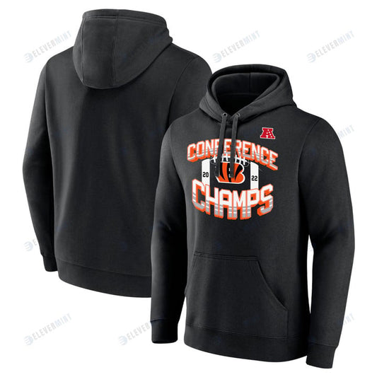 Cincinnati Bengals 2022 AFC Conference Champions Icon Bold Pullover Hoodie - Black