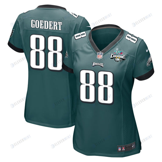 Dallas Goedert 88 Philadelphia Eagles Super Bowl LVII Champions 2 Stars Women Game Jersey - Midnight Green