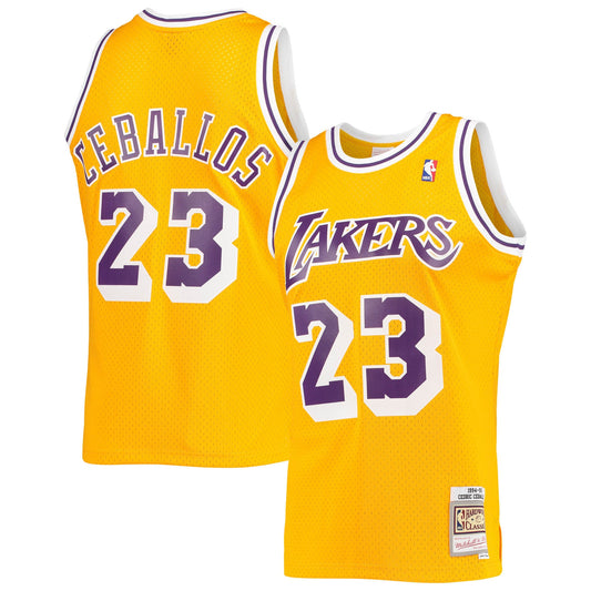 Cedric Ceballos Los Angeles Lakers Mitchell & Ness Hardwood Classics Swingman Jersey - Gold