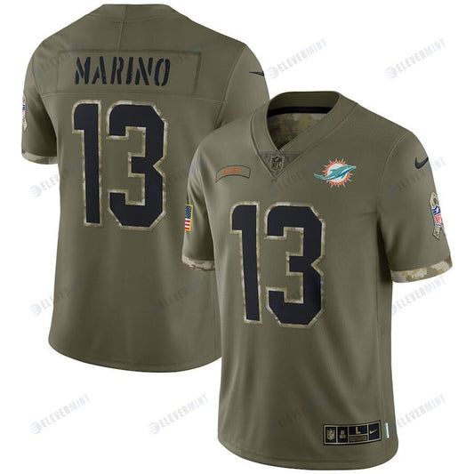 Dan Marino Miami Dolphins 2022 Salute To Service Retired Player Limited Jersey - Olive