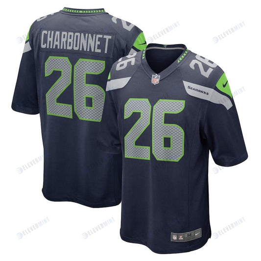 Zach Charbonnet 26 Seattle Seahawks Men Game Jersey - College Navy