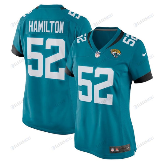 DaVon Hamilton 52 Jacksonville Jaguars Women's Game Jersey - Teal