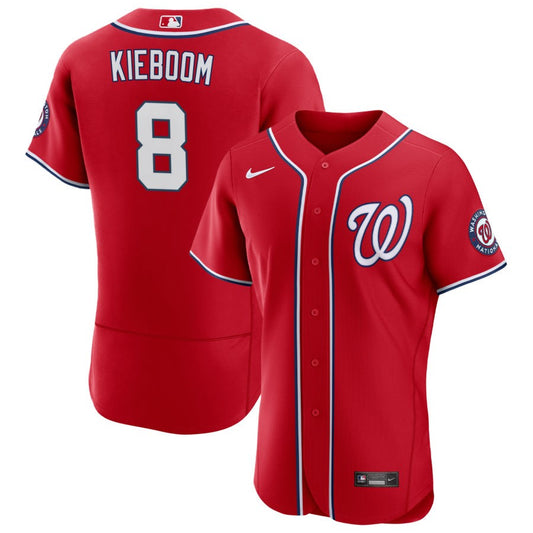 Carter Kieboom Washington Nationals Nike Alternate Authentic Patch Jersey - Scarlet