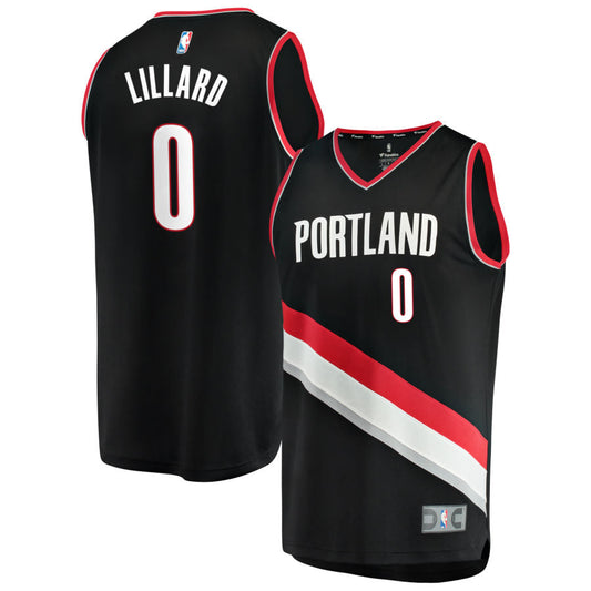 Damian Lillard Portland Trail Blazers Fanatics Branded Youth Fast Break Replica Jersey Black - Icon Edition