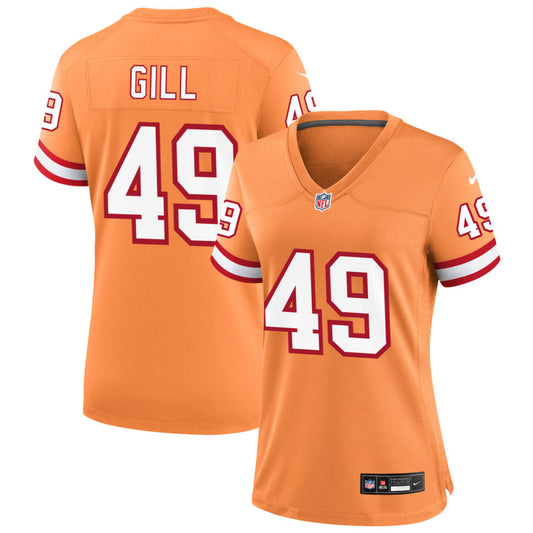 Cam Gill Tampa Bay Buccaneers Nike Women's Throwback Game Jersey - Orange