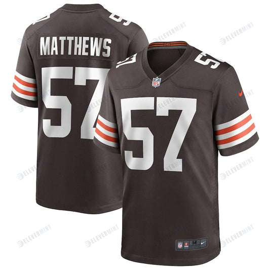 Clay Matthews 57 Cleveland Browns Men Game Retired Jersey - Brown