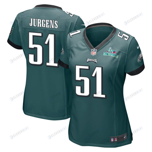 Cam Jurgens 51 Philadelphia Eagles Super Bowl LVII Champions Women Game Jersey - Midnight Green