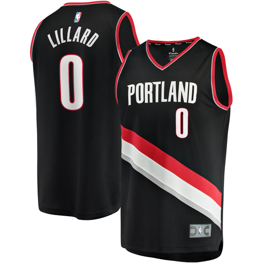 Damian Lillard Portland Trail Blazers Fanatics Branded Youth 2020/21 Fast Break Player Jersey - Black - Icon Edition