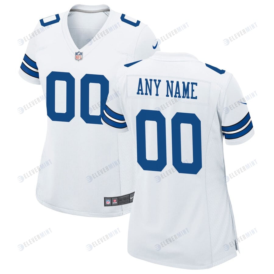 Dallas Cowboys Women's Custom 00 Game Jersey - White