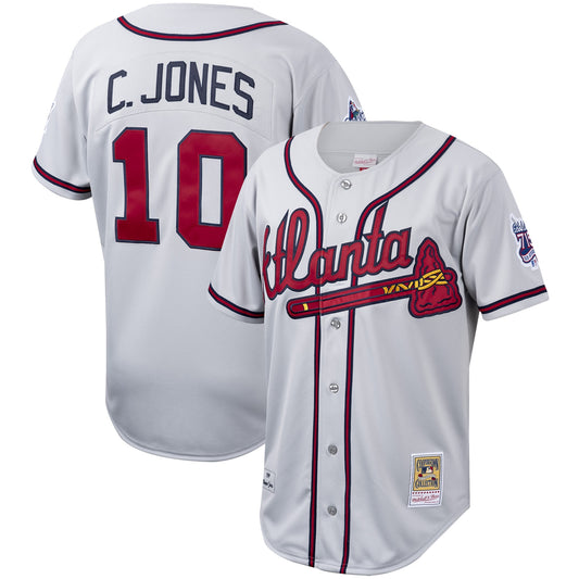 Chipper Jones Atlanta Braves Mitchell & Ness Cooperstown Collection Authentic Jersey - Gray