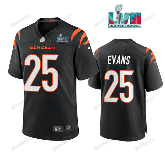 Chris Evans 25 Cincinnati Bengals Super Bowl LVII Men Game Jersey