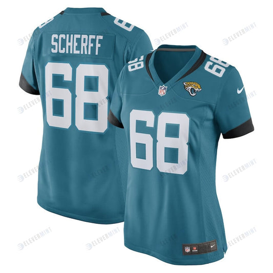 Brandon Scherff 68 Jacksonville Jaguars Women's Game Jersey - Teal