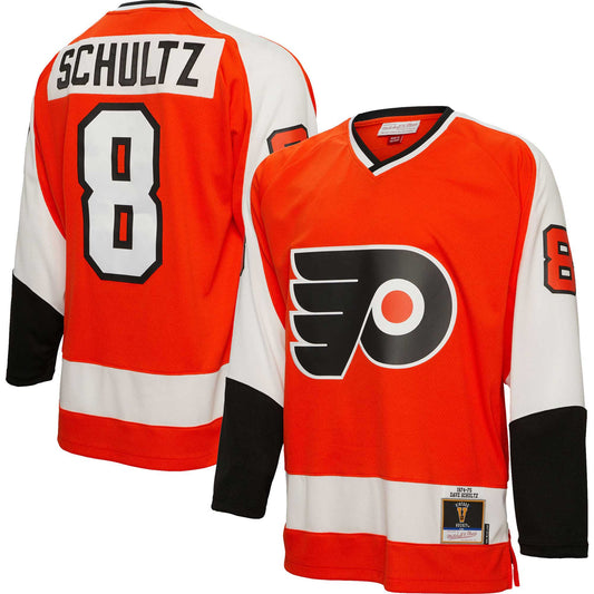 Dave Schultz Philadelphia Flyers Mitchell & Ness 1974/75  Blue Line Player Jersey - Orange