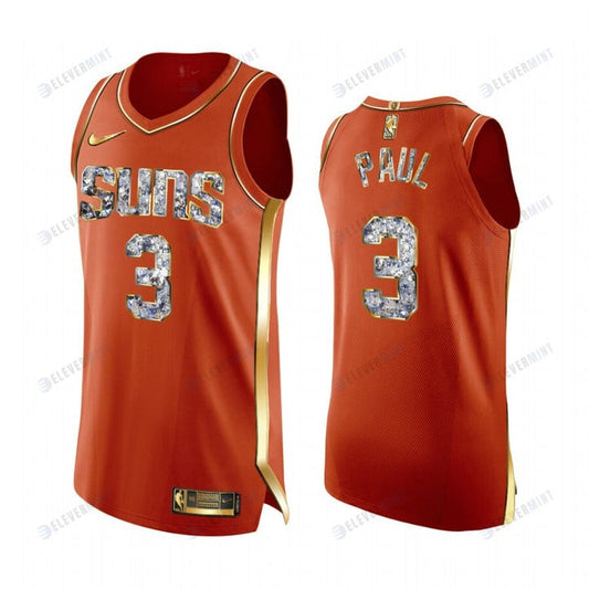 Chris Paul 3 Orange Phoenix Suns 2022 NBA Playoffs Jersey Diamond Edition