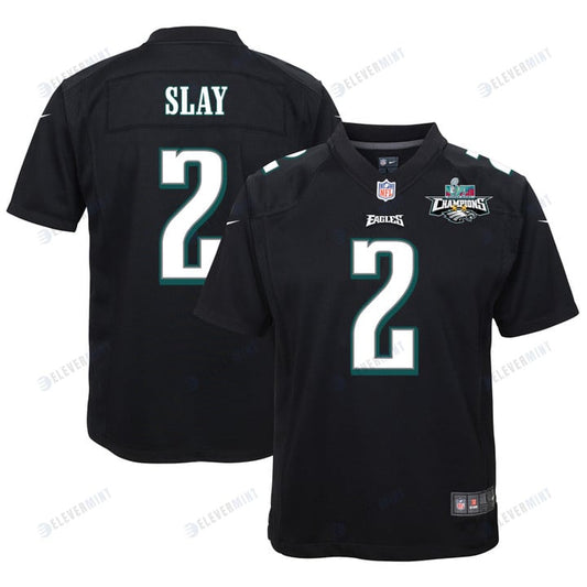 Darius Slay 2 Philadelphia Eagles Super Bowl LVII Champions 2 Stars Youth Game Jersey - Black