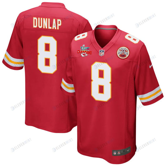 Carlos Dunlap 8 Kansas City Chiefs Super Bowl LVII Champions 3 Stars Men Game Jersey - Red