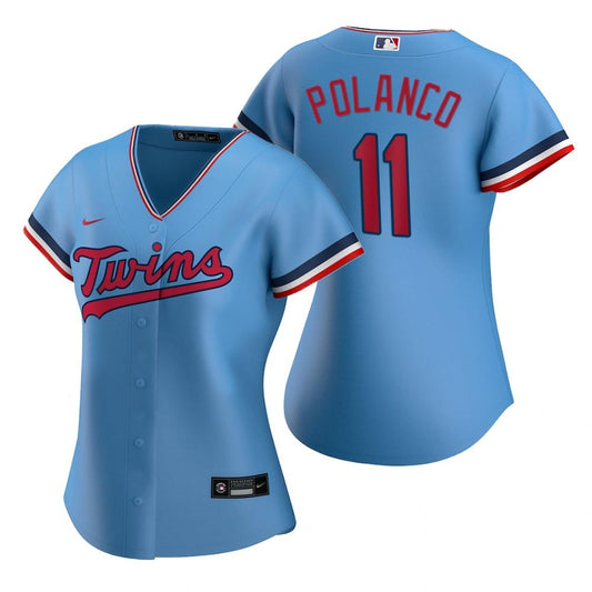 Womens Minnesota Twins Jorge Polanco Cool Base Replica Jersey Light Blue