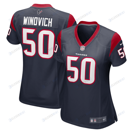 Chase Winovich 50 Houston Texans Women's Game Player Jersey - Navy