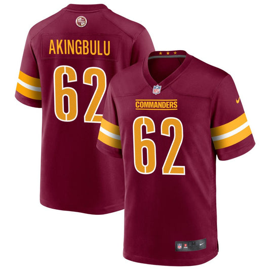 Alex Akingbulu Washington Commanders Nike Game Player Jersey - Burgundy