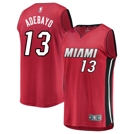 Bam Adebayo Miami Heat Fanatics Branded Youth Fast Break Replica Jersey Red - Statement Edition