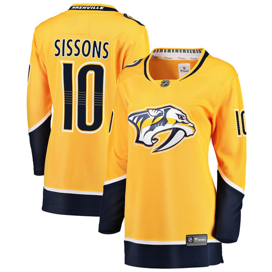 Colton Sissons Nashville Predators Fanatics Branded Women's Breakaway Player Jersey - Gold