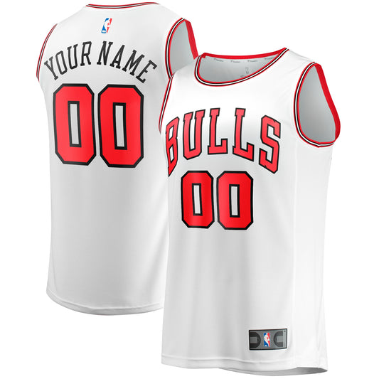 Chicago Bulls Fanatics Branded Fast Break Custom Replica Jersey - Association Edition - White