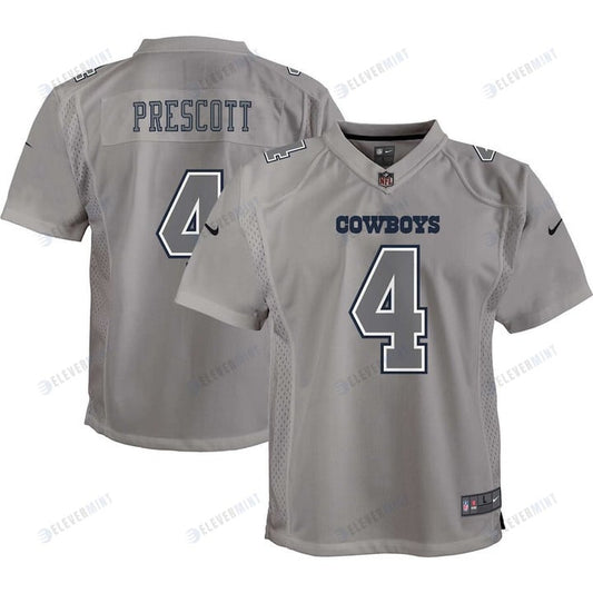 Dak Prescott 4 Dallas Cowboys Youth Atmosphere Game Jersey - Gray