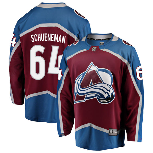 Corey Schueneman Colorado Avalanche Fanatics Branded Home Breakaway Jersey - Maroon