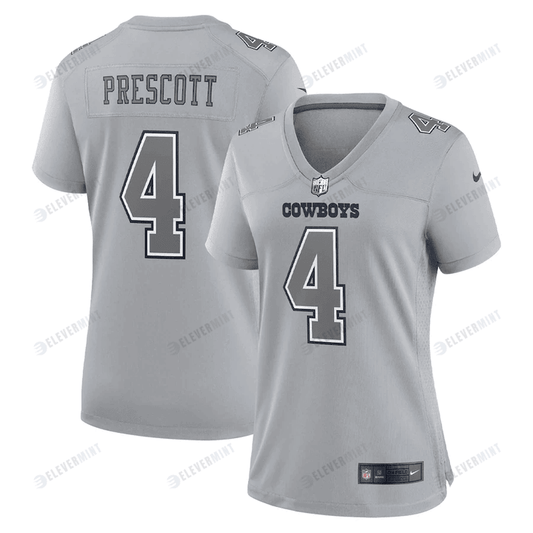 Dak Prescott 4 Dallas Cowboys Women's Atmosphere Fashion Game Jersey - Gray