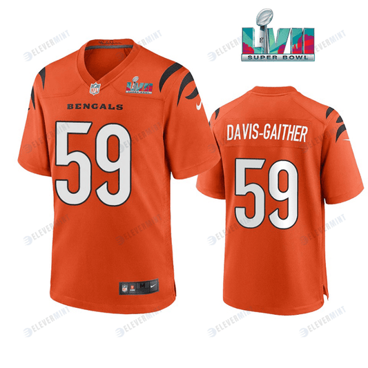 Akeem Davis Gaither 59 Cincinnati Bengals Super Bowl LVII Men Game Jersey- Orange